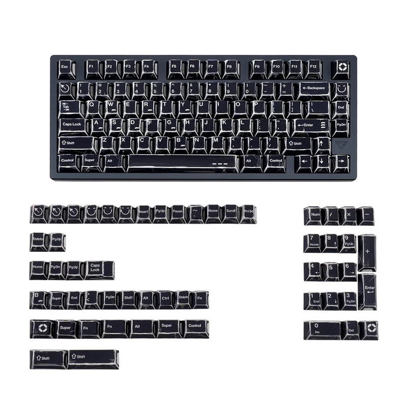 Bluejw مفاتيح كيبورد جديدة بتصميم كاريكاتوري بروفايل وايت شيري PBT - مجموعة كاملة من 140 مفتاح لأجهزة الكيبورد الميكانيكية المخصصة للألعاب - Image 1